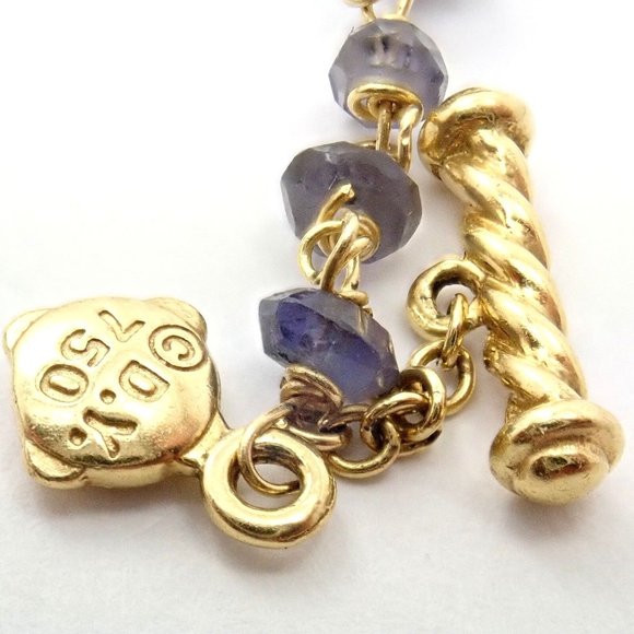 David Yurman Quatrefoil 18k Yellow Gold 46" Long Chain Bead Toggle Necklace - Picture 3 of 12